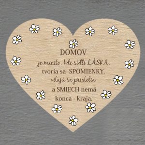 Domov je miesto .... kopretiny - magnet srdce 6cm