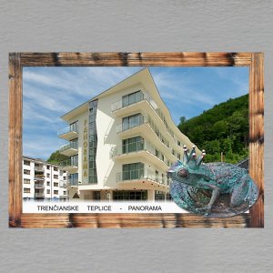 Trenčianske Teplice - Hotel Panorama - žába - magnet C6 rám dvojitý