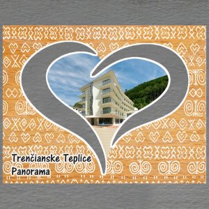 Trenčianske Teplice - Hotel Panorama - magnet obdélník - srdce prořez - motiv čičmany