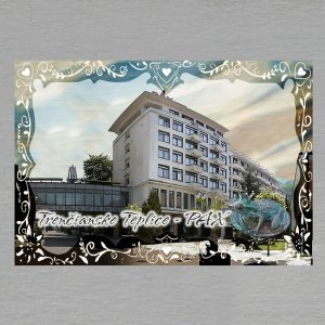 Trenčianske Teplice - Hotel PAX - magnet DL rám folklór dvojitý