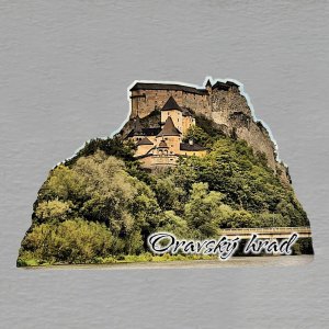 Oravský hrad - magnet masiv ořez 8cm