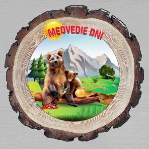 Medvedie dni - magnet kůra kulatá 6cm