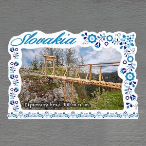 Liptovský hrad - magnet C6 rám Slovakia výšivka dvojitý