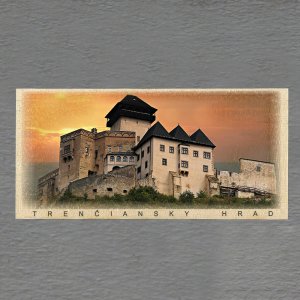 Trenčiansky hrad západ slunce - pohled DL