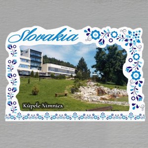 Kúpele Nimnica - magnet C6 rám Slovakia výšivka dvojitý