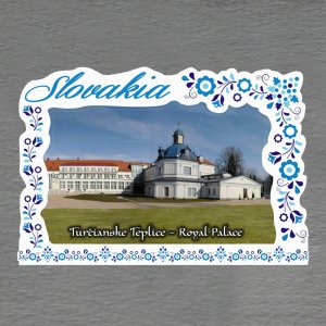 Turčianske Teplice - magnet C6 rám Slovakia výšivka dvojitý