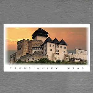 Trenčiansky hrad západ slunce - magnet DL