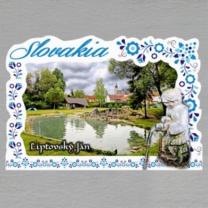 Liptovský Ján - soška - magnet C6 rám Slovakia výšivka dvojitý