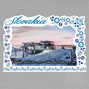 Chopok - Rotunda - magnet C6 rám Slovakia výšivka dvojitý