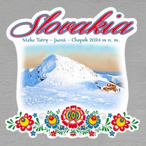 Nízke Tatry - Jasná - Chopok - magnet Slovakia výšivka