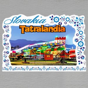 Tatralandia - magnet C6 rám Slovakia výšivka dvojitý