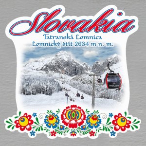 Tatranská Lomnica - Lomnický štít -  magnet Slovakia výšivka