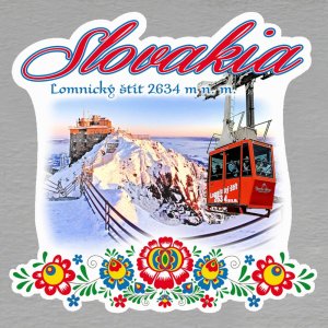 Lomnický štít - lanovka - magnet Slovakia výšivka