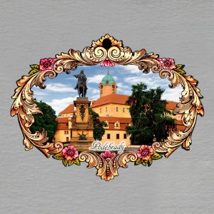 Poděbrady - magnet rám ornament