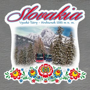 Vysoké Tatry - Hrebienok - lanovka - magnet Slovakia výšivka