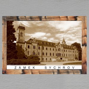 Sychrov - zámek - magnet C6 rám dvojitý - sépie