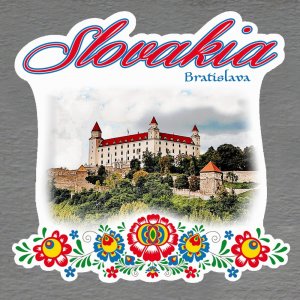 Bratislava - Hrad - magnet Slovakia výšivka