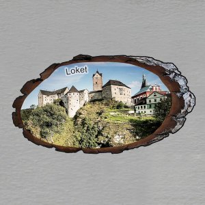 Hrad Loket - magnet kůra ovál