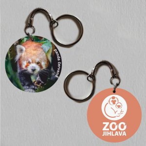 ZOO Jihlava - Panda - logo - klíčenka kulatá