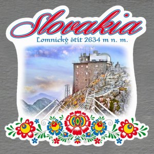 Lomnický štít - magnet Slovakia výšivka