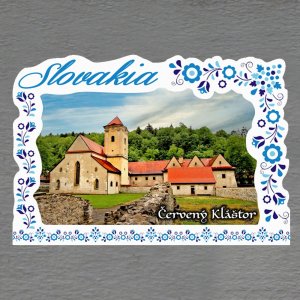 Červený Kláštor - magnet C6 rám Slovakia výšivka dvojitý