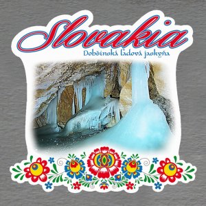 Dobšinská l'adová jaskyňa - magnet Slovakia výšivka