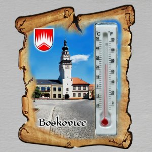 Boskovice - erb - magnet s teploměrem - pergamen