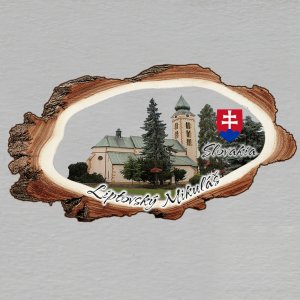 Liptovský Mikuláš - magnet kůra prořez (Znak Slovakia)