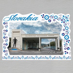 Piešťany - Thermia hotel - magnet C6 rám - Slovakia - výšivka jednoduchý