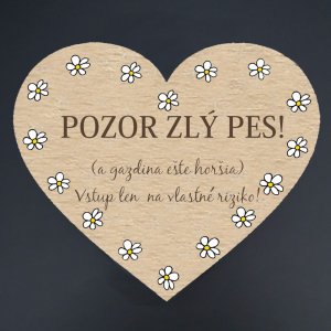 Pozor .... kopretiny - magnet srdce 6cm