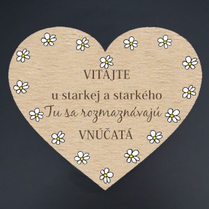 Vitajte u starkej .... kopretiny - magnet srdce 6cm