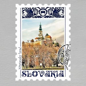 Nitrianský hrad - magnet známka Slovakia