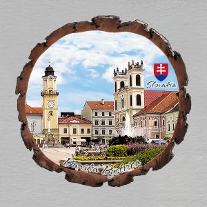 Banská Bystrica - magnet kůra kulatá - s dírkou