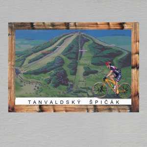 Tanvaldský Špičák - cyklista - magnet C6 rám dvojitý