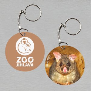 ZOO Jihlava - Kusu liščí - logo - klíčenka kulatá