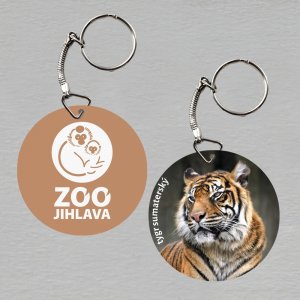 ZOO Jihlava - Tygr sumaterský - logo - klíčenka kulatá