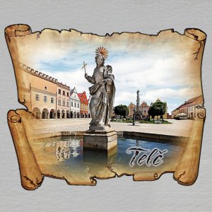 Telč - magnet mini pergamen