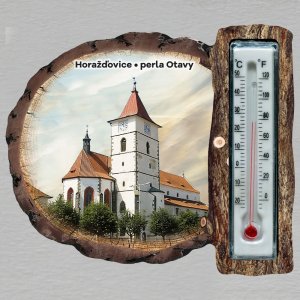 Horažďovice - magnet s teploměrem kůra