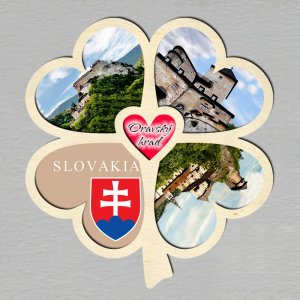 Oravský hrad - magnet čtyřlístek dvojitý