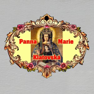 Panna Marie Klatovská - magnet ornament - žluté pozadí