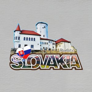 Budatín - magnet ořez masiv SLOVAKIA