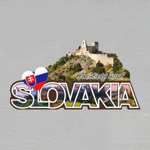 Čachtický hrad - magnet ořez masiv SLOVAKIA