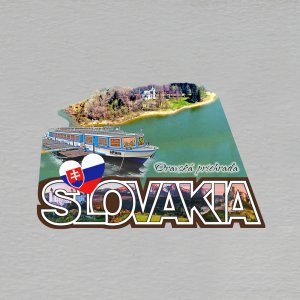 Oravská priehrada - magnet ořez masiv SLOVAKIA