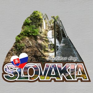 Jánošíkove diery - magnet ořez masiv SLOVAKIA