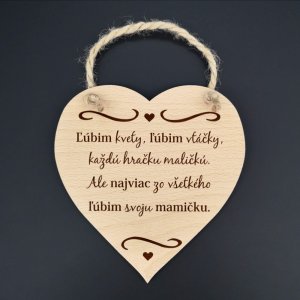 L´úbim kvety ... - dekorace srdce 16 cm