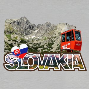 Lomnický štít - magnet ořez masiv SLOVAKIA