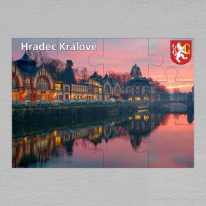 Hradec Králové - puzzle 42x30 cm s podkladovou deskou