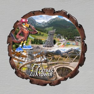 Tatras Tower - magnet kůra kulatá velká