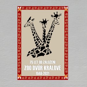 ZOO Dvůr Králové - magnet C6 - 75 od založení - černobílé logo