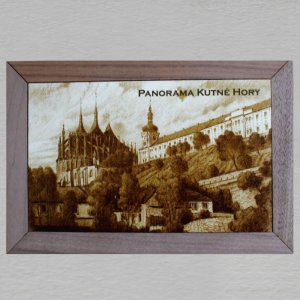 Kutná Hora - Panorama - obrázek s rámečkem 29cm - sépie